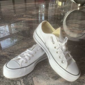 White converse platform sneakers
